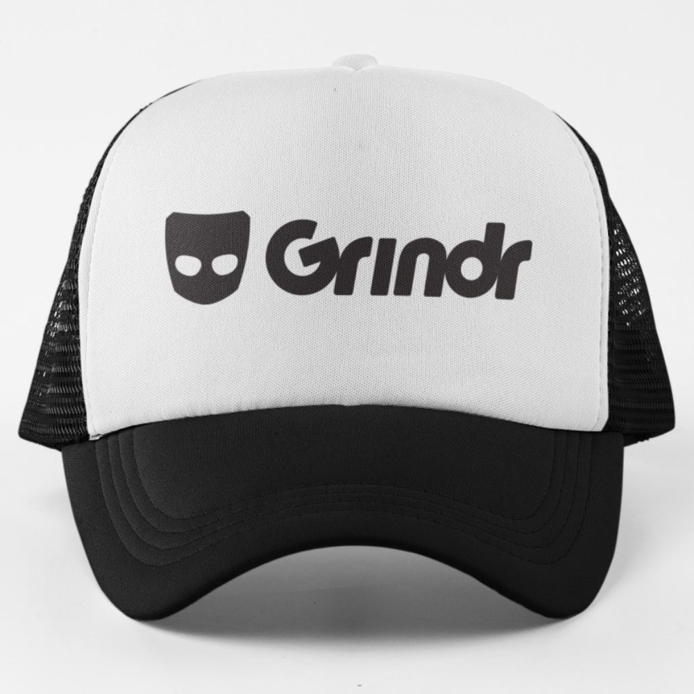NEW Grindr Foam Trucker Mesh Snapback Hat 2TONE: BLACK